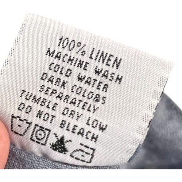 Click Top Women's Size Large Gray Color Me Cotton 100% Linen Button Up - Picture 5 of 6